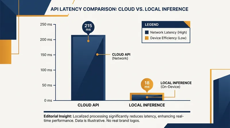 Local inference eliminates network transit time, resulting in near-instantaneous responses.
