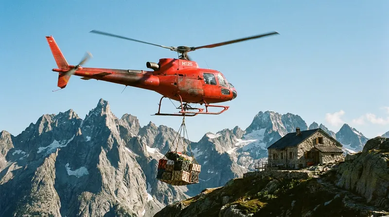Helicopter resupply missions are expensive but essential for keeping remote huts provisioned.