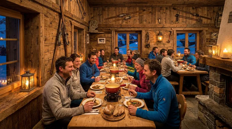 Communal dining is a cornerstone of the hut experience, fostering camaraderie among strangers.