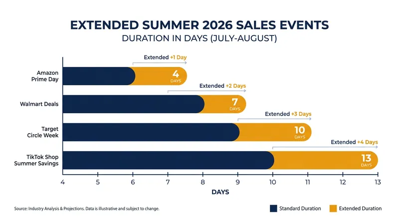 Retailers have significantly extended their summer promotional windows to capture budget-sensitive shoppers.