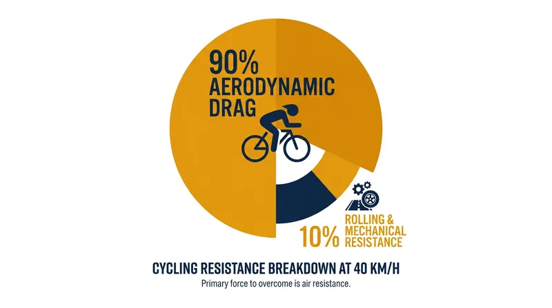 At professional racing speeds, the vast majority of a rider's energy is spent overcoming wind resistance rather than gravity or friction.