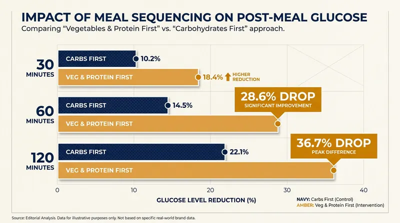 Clinical trials demonstrate significant reductions in blood glucose at multiple intervals after a sequenced meal.