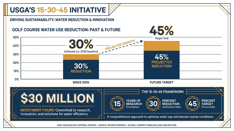 The USGA's 15-30-45 initiative aims to drastically reduce the sport's water footprint.