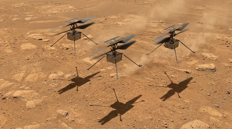 The SR-1 Freedom mission will deploy the 'Skyfall' payload, sending three helicopters to map subsurface water ice on Mars.