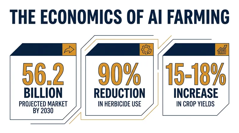 The projected economic and environmental impacts of precision agricultural robotics.