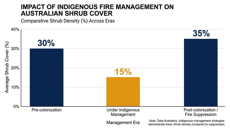 A 2024 study found that Indigenous fire management successfully halved highly flammable shrub cover in Australia.