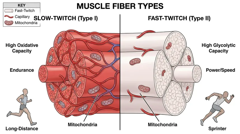 Fast-twitch muscle fibers are responsible for explosive movements but atrophy quickly without high-velocity training.