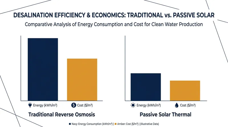 Passive solar systems eliminate the massive electricity costs associated with traditional reverse osmosis plants.