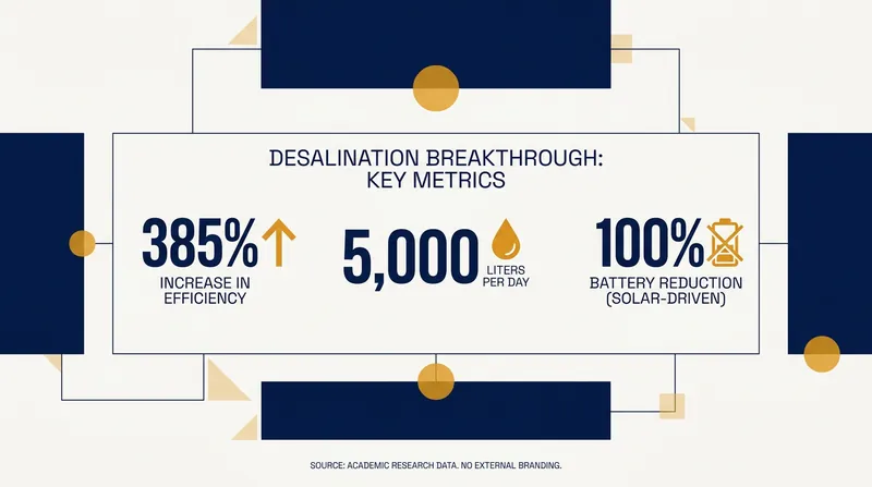 The adaptive system dramatically outperforms traditional solar stills in both efficiency and output.