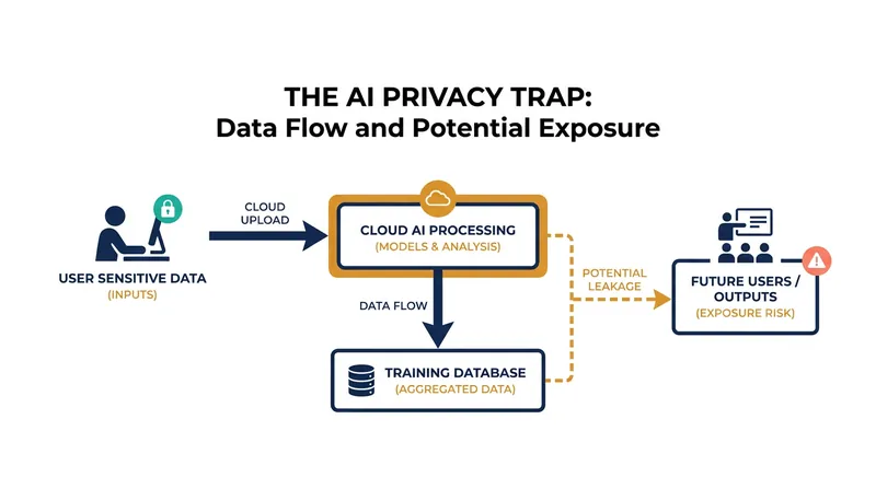 Data inputted into public AI models is often permanently ingested into training datasets.