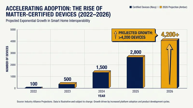 The Connectivity Standards Alliance expects over 4,200 Matter-certified devices to be available by late 2026.