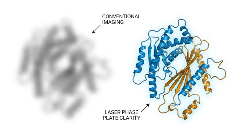 Small proteins like hemoglobin, which previously appeared blurry, can now be resolved with near-atomic precision.