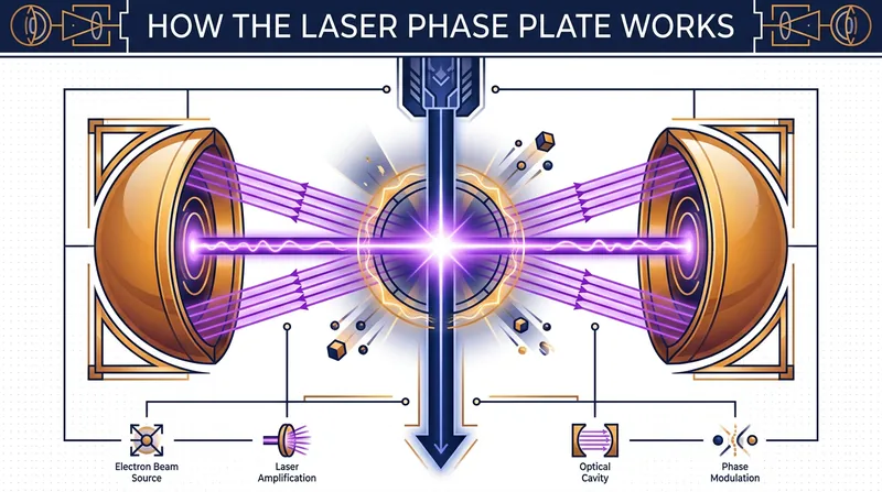The device bounces a laser between mirrors 10,000 times to create an intense field of light that shifts the phase of passing electrons.