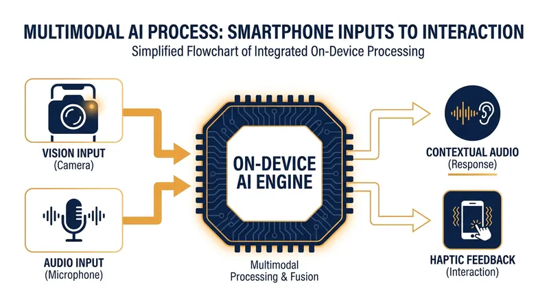 How on-device AI processes environmental inputs to deliver real-time accessibility feedback.
