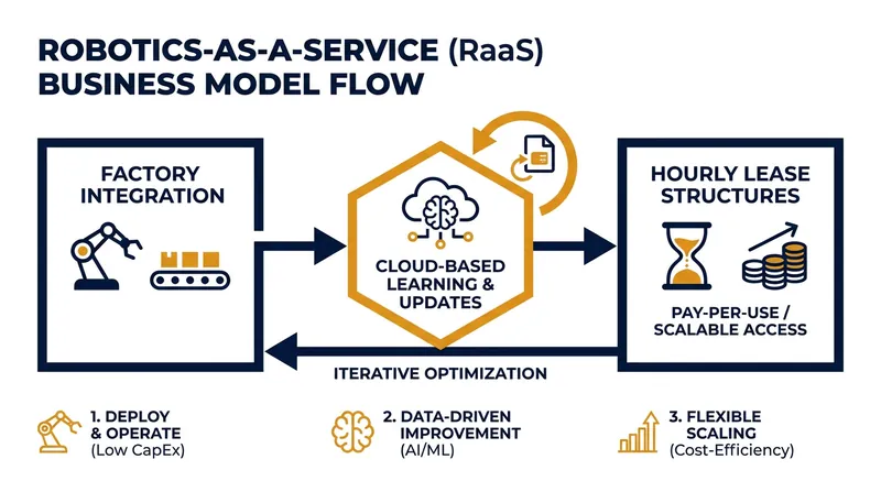 The RaaS model shifts robotics from a massive capital expenditure to a flexible operating expense.
