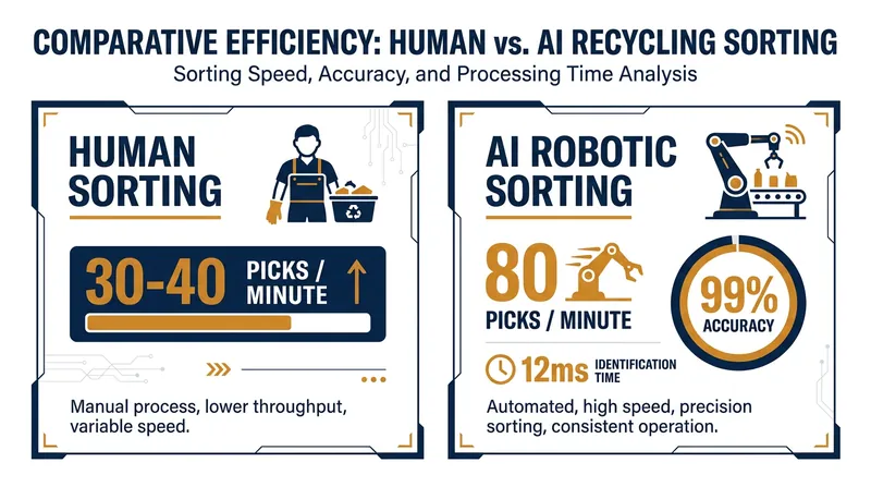 The speed and accuracy advantages of AI sorting over traditional manual labor.