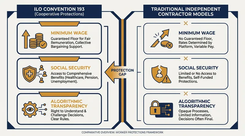 Convention 193 mandates that core protections apply regardless of a worker's formal employment classification.