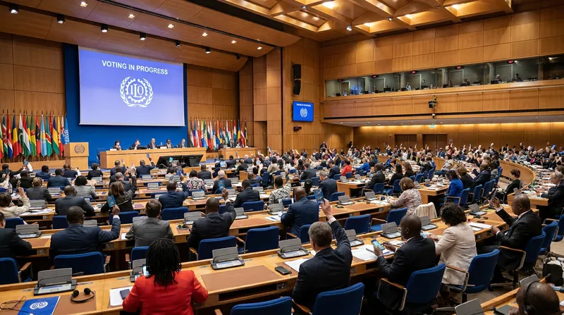 The treaty was adopted by a vote of 406 to 8 at the 114th session of the International Labour Conference in Geneva.