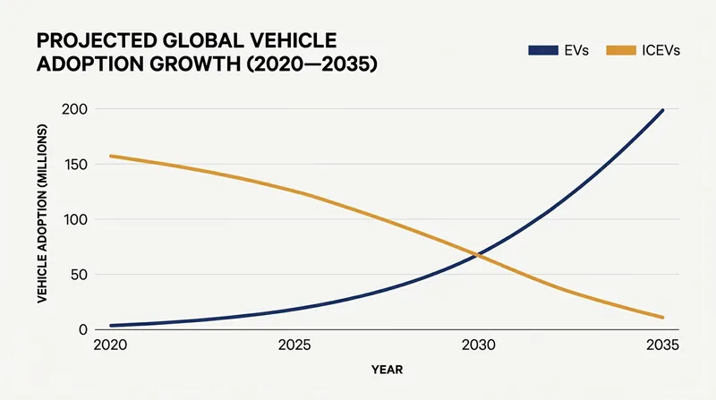 Despite U.S. policy shifts, global electric vehicle adoption is projected to continue its upward trajectory.
