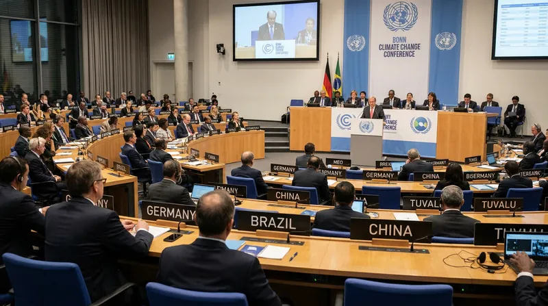 International climate negotiators gathered in Bonn, Germany, for the UN's SB64 climate meetings as the U.S. announced its domestic rollbacks.