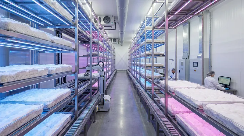 Vertical farming allows companies to produce millions of square feet of material on a single acre of land.