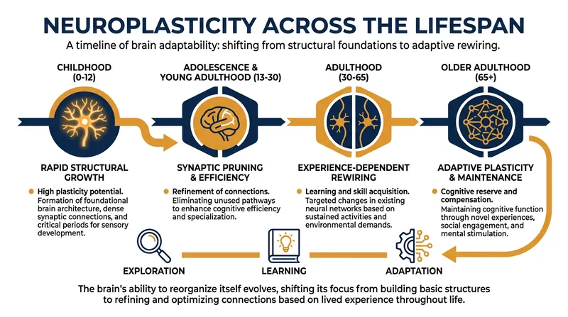 While the nature of neuroplasticity changes as we age, the brain retains its ability to rewire itself throughout life.