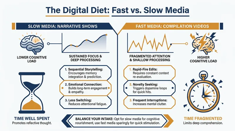 Not all screen time is equal: fast-paced content places a significantly different cognitive load on the developing brain.