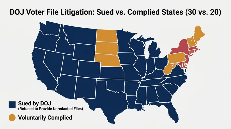 The Department of Justice has sued roughly 30 states that refused to hand over unredacted voter files.
