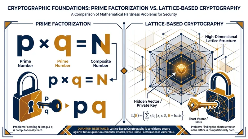 Unlike traditional encryption based on prime numbers, post-quantum algorithms hide keys within complex mathematical grids.