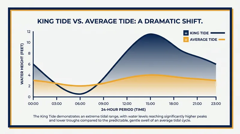 Perigean spring tides create the maximum possible difference between high and low water marks for the lunar month.