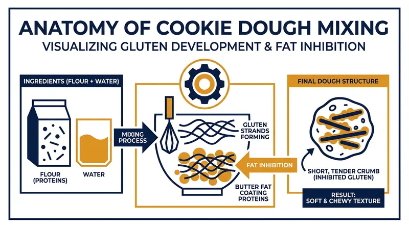 Fat from butter coats flour proteins, inhibiting the formation of long gluten strands and keeping the cookie tender.
