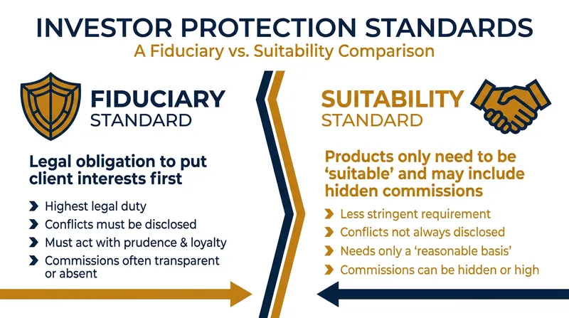 Not all human advisors are equal; fiduciaries are legally bound to act in your best interest, whereas brokers may push commission-based products.