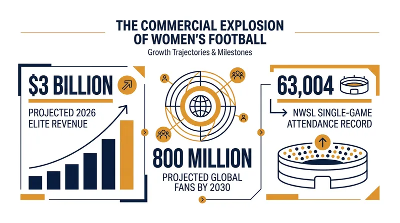 Projections indicate women's football will become a top-five global sport by the end of the decade.