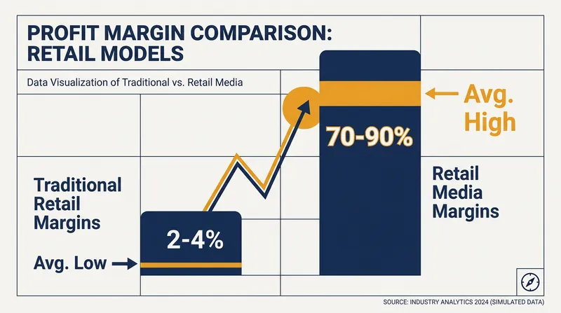 Retail media offers software-like profit margins, far exceeding traditional merchandising.