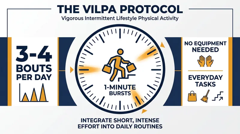 VILPA requires only a few minutes spread throughout the day to achieve significant health outcomes.