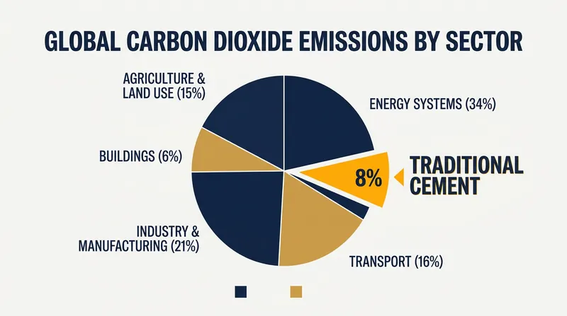 Traditional cement production accounts for roughly 8% of global emissions, making it a prime target for decarbonization startups.