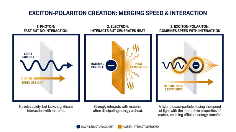 By coupling photons with electrons in an atomically thin semiconductor, physicists created a hybrid particle ideal for computing.