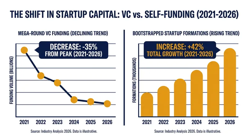 As venture capital funding normalized, the formation of self-sustaining startups surged.