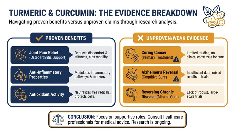 While turmeric has genuine anti-inflammatory properties, many of its most extreme internet claims lack clinical backing.