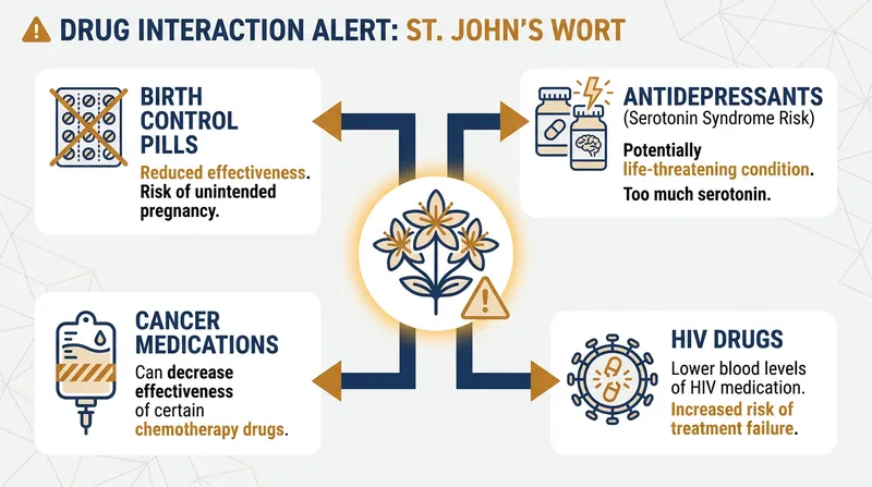 St. John's wort is highly biologically active and can dangerously disrupt the metabolism of vital prescription medications.
