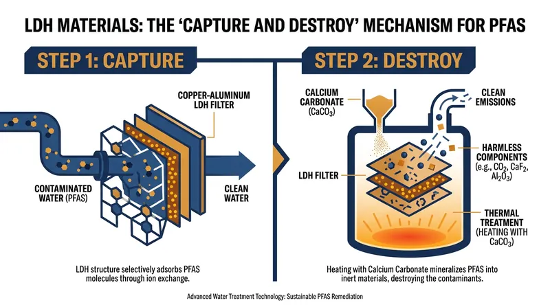 The closed-loop process developed at Rice University captures and thermally decomposes PFAS while regenerating the filter material.