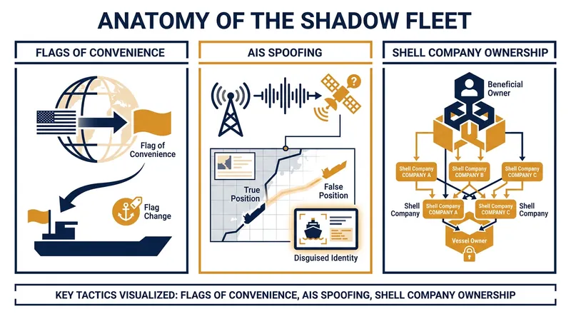 Russia's shadow fleet utilizes a complex web of deceptive practices to evade Western sanctions.