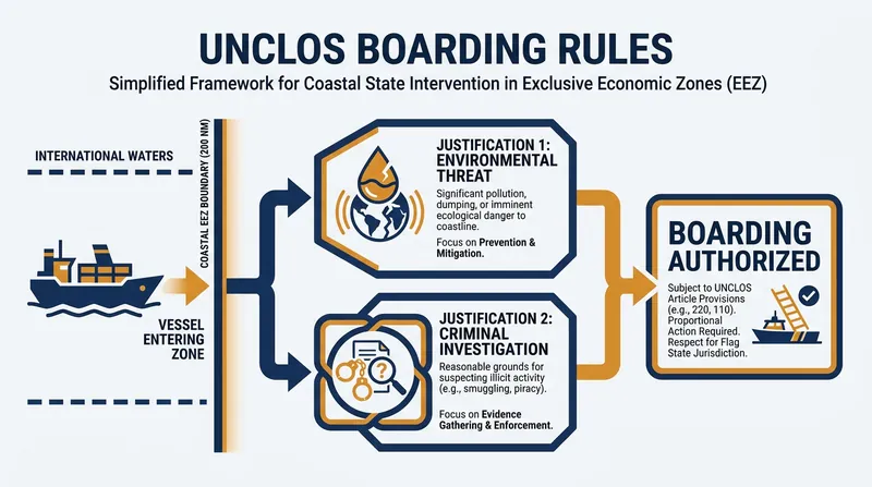 The legal framework for intercepting foreign vessels relies on exceptions to the right of innocent passage.