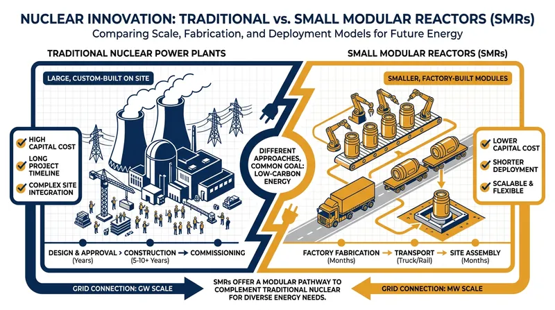 How Small Modular Reactors differ from traditional gigawatt-scale nuclear plants.