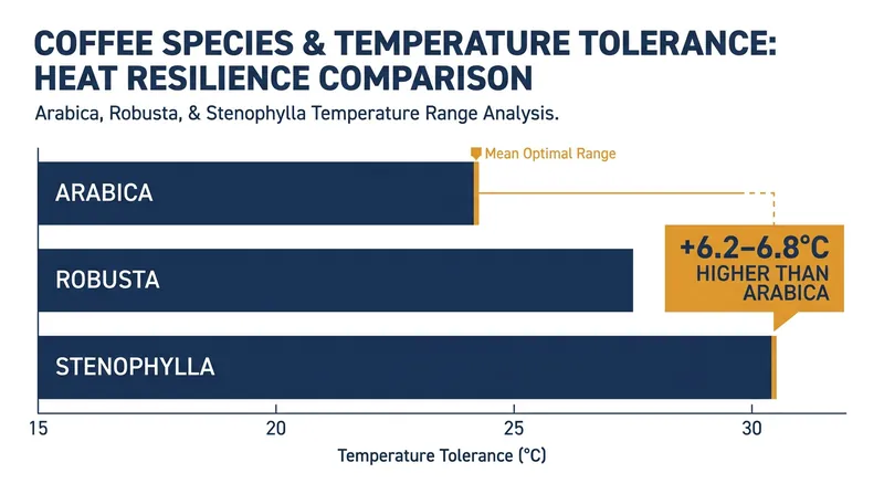 Stenophylla can thrive in temperatures significantly higher than traditional Arabica crops.