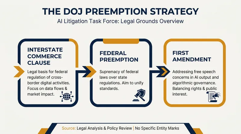 The Justice Department's legal theories for striking down state AI regulations.