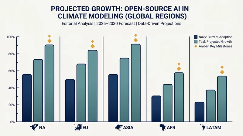 Open-source platforms like Hugging Face are democratizing access to advanced climate science globally.