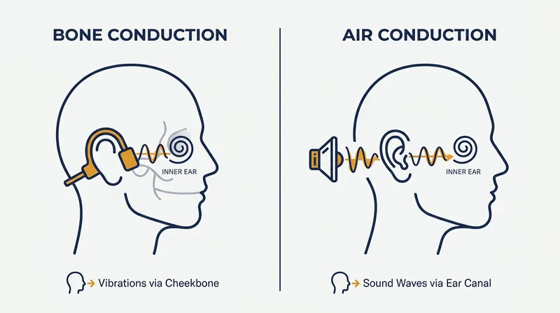 How the two open-ear technologies deliver sound to the inner ear.