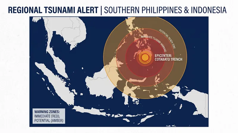 The powerful tremor triggered tsunami warnings across the region, though a catastrophic wave was ultimately avoided.