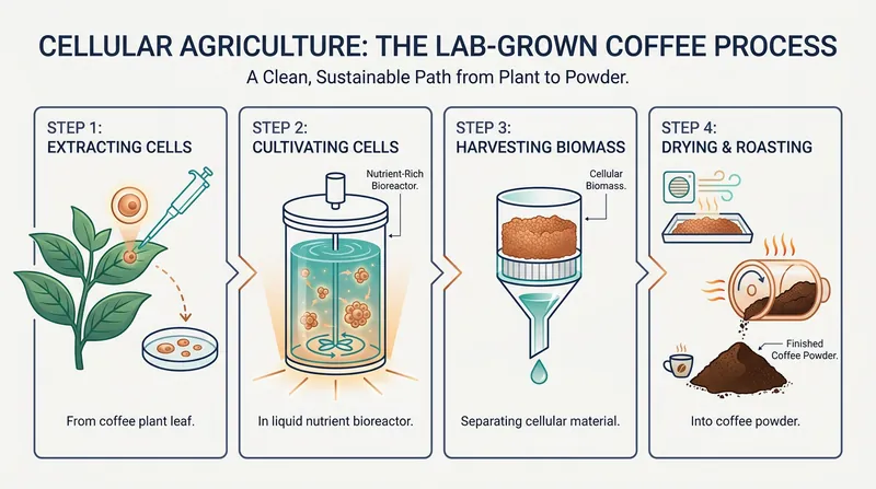 Cellular agriculture allows scientists to grow biologically identical coffee without ever planting a seed in the ground.